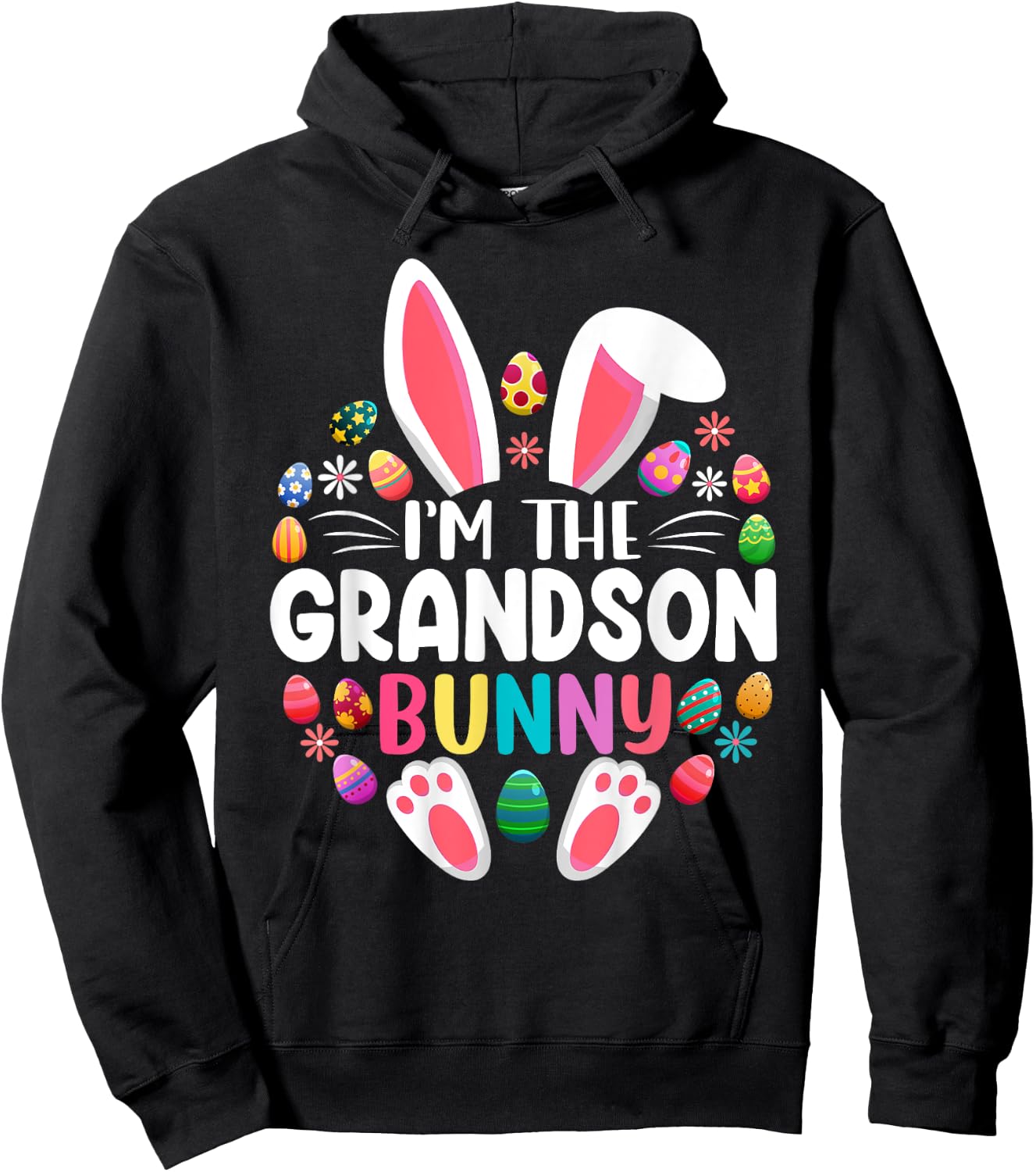 I'm The Grandson Bunny Funny Easter Day Family Matching Hoodie - Hoodie | Black