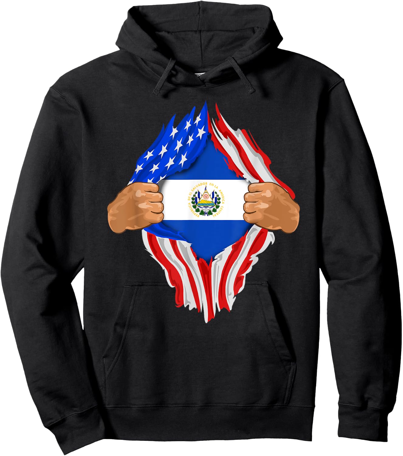 Salvadoran Blood Inside Me | El Salvador Flag Gift Hoodie - Hoodie | Black