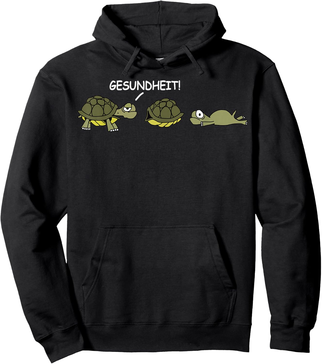 Funny Health Turtle , black Hoodie - Hoodie | Black