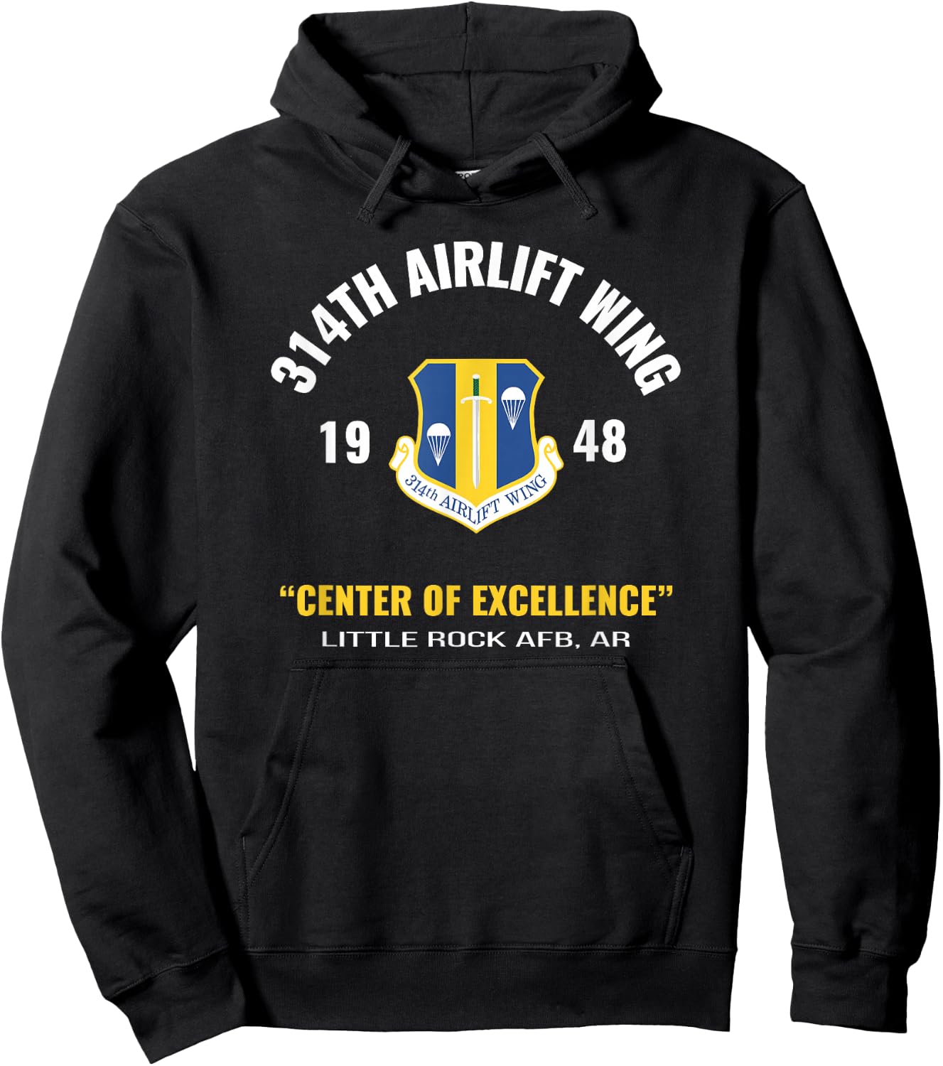 Military 314th Airlift Wing Hoodie - Hoodie | Black