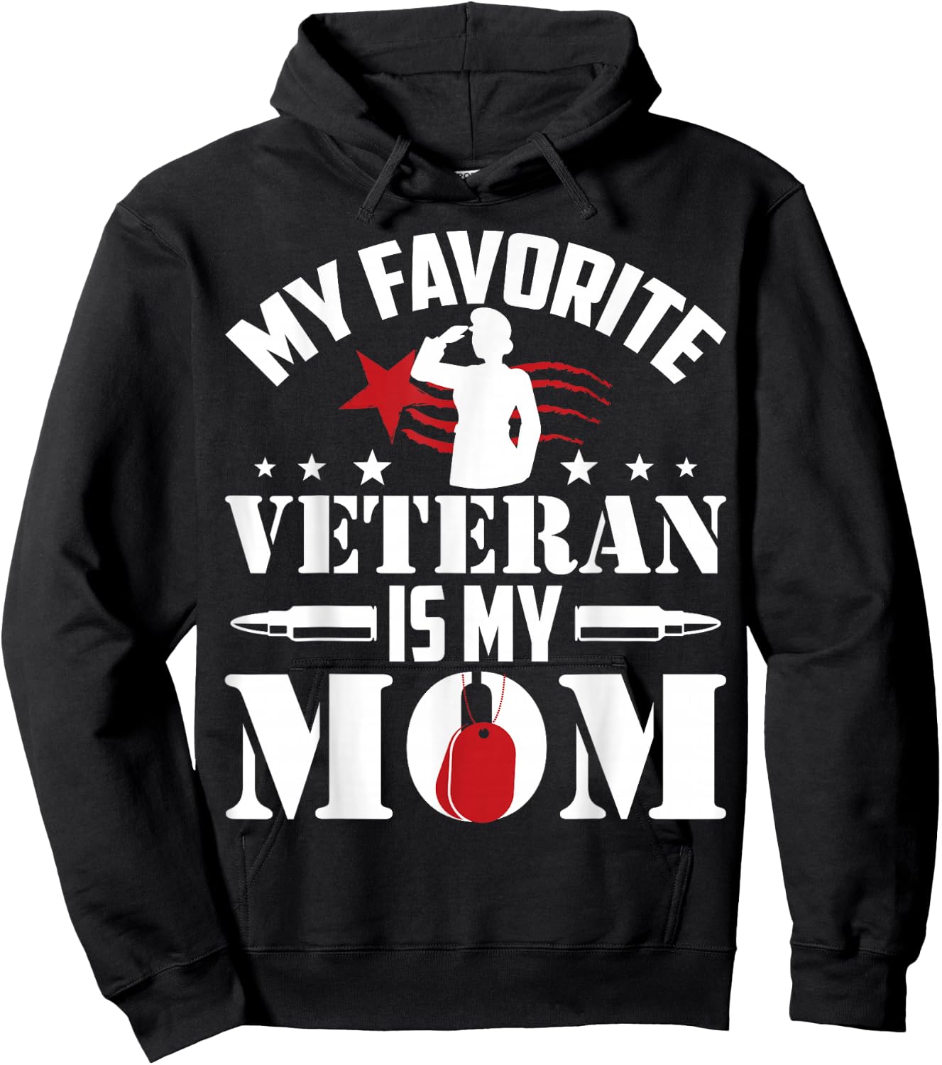 My Favorite Veteran is My Mom Hoodie - Hoodie | Black