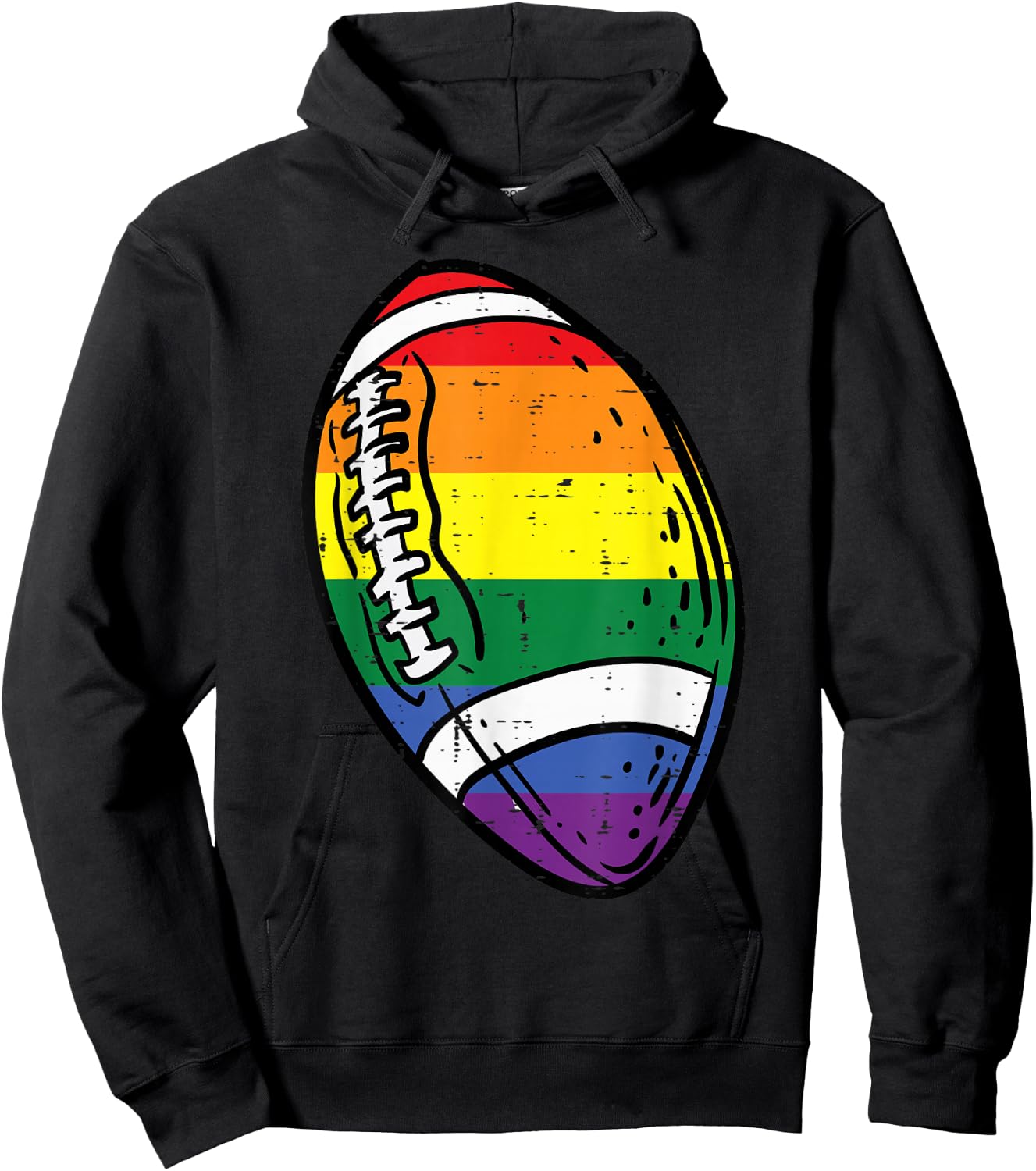 Gay Pride American Football Rainbow Flag Lgbtq Men Boys Kids Hoodie - Hoodie | Black