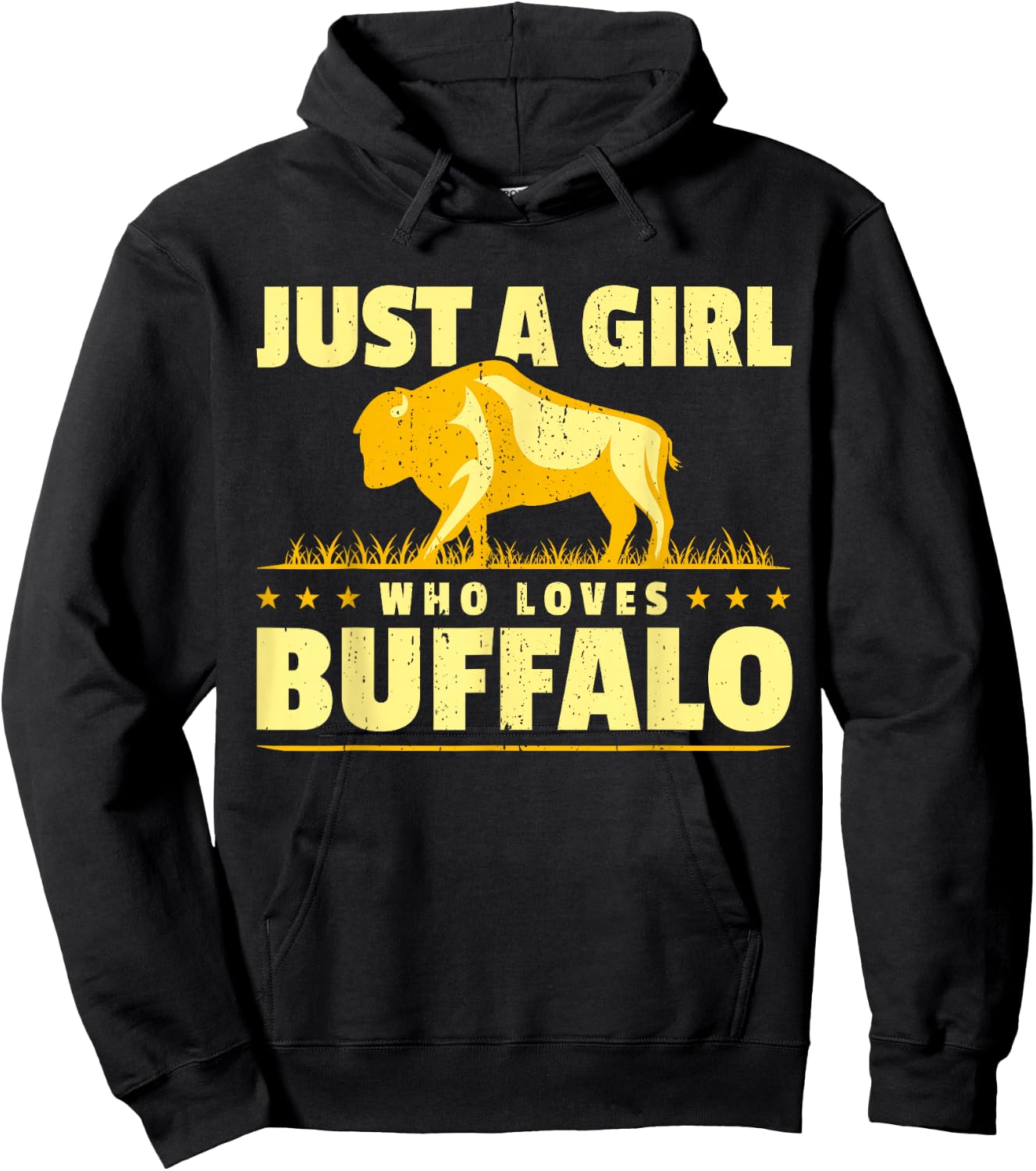 Girl Who Loves Buffalo I Women Buffalo I Daughter Buffalo Hoodie - Hoodie | Black
