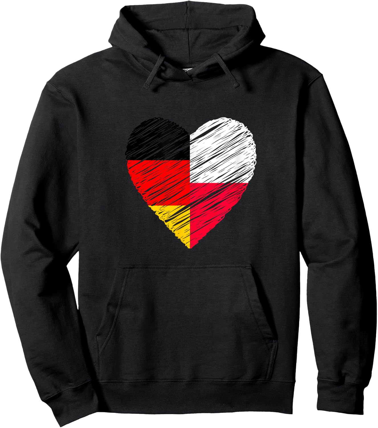Polen Deutschland Herz Deutschland Flagge Polnische Flagge Liebe Herz Hoodie - Hoodie | Black