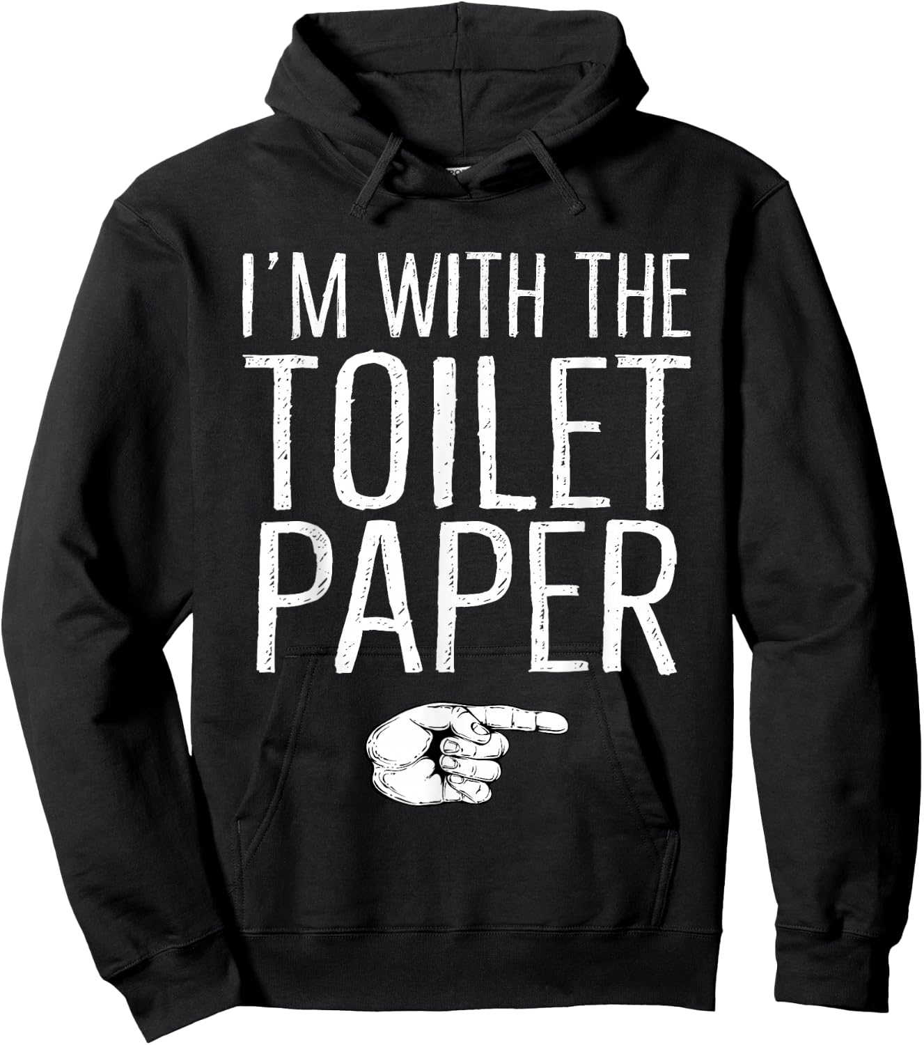 I'm With The Toilet Paper Matching Costume Halloween Party Hoodie - Hoodie | Black