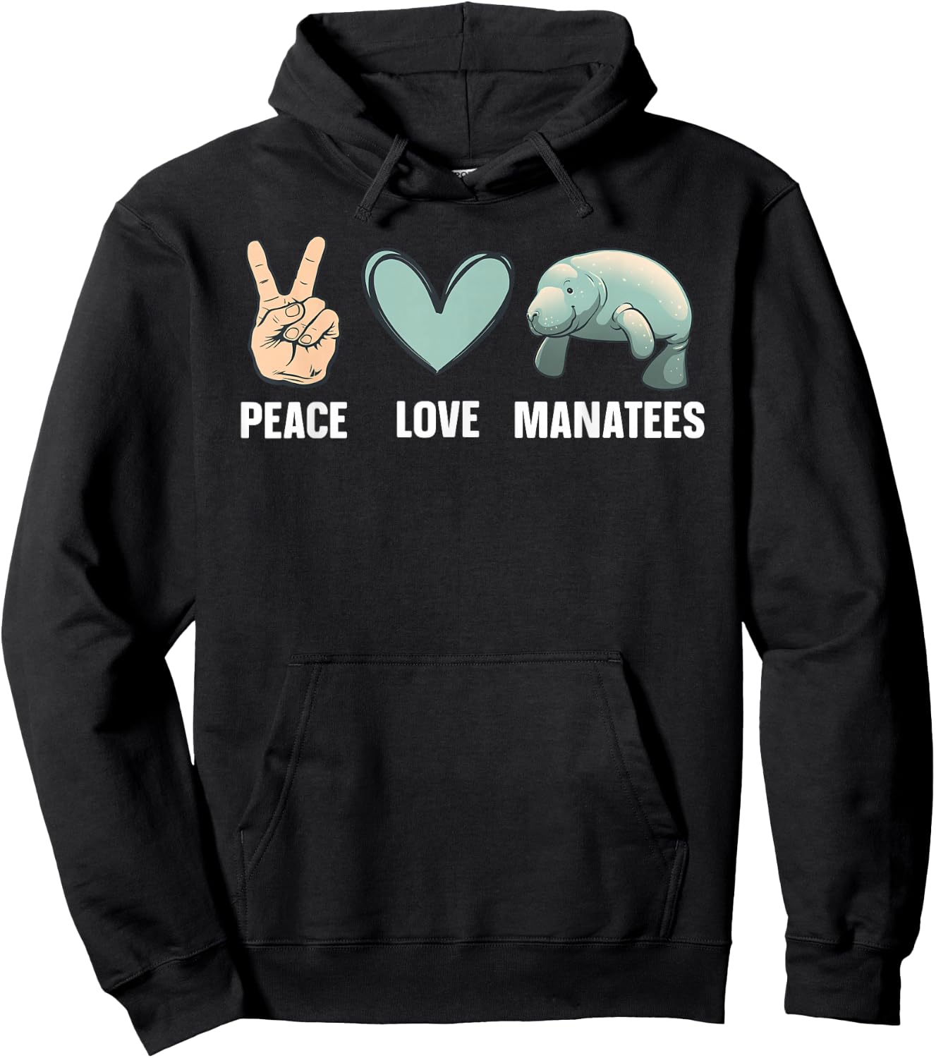 Cute Manatee Design Women Kids Sea Cow Manatee Lover Hoodie - Hoodie | Black