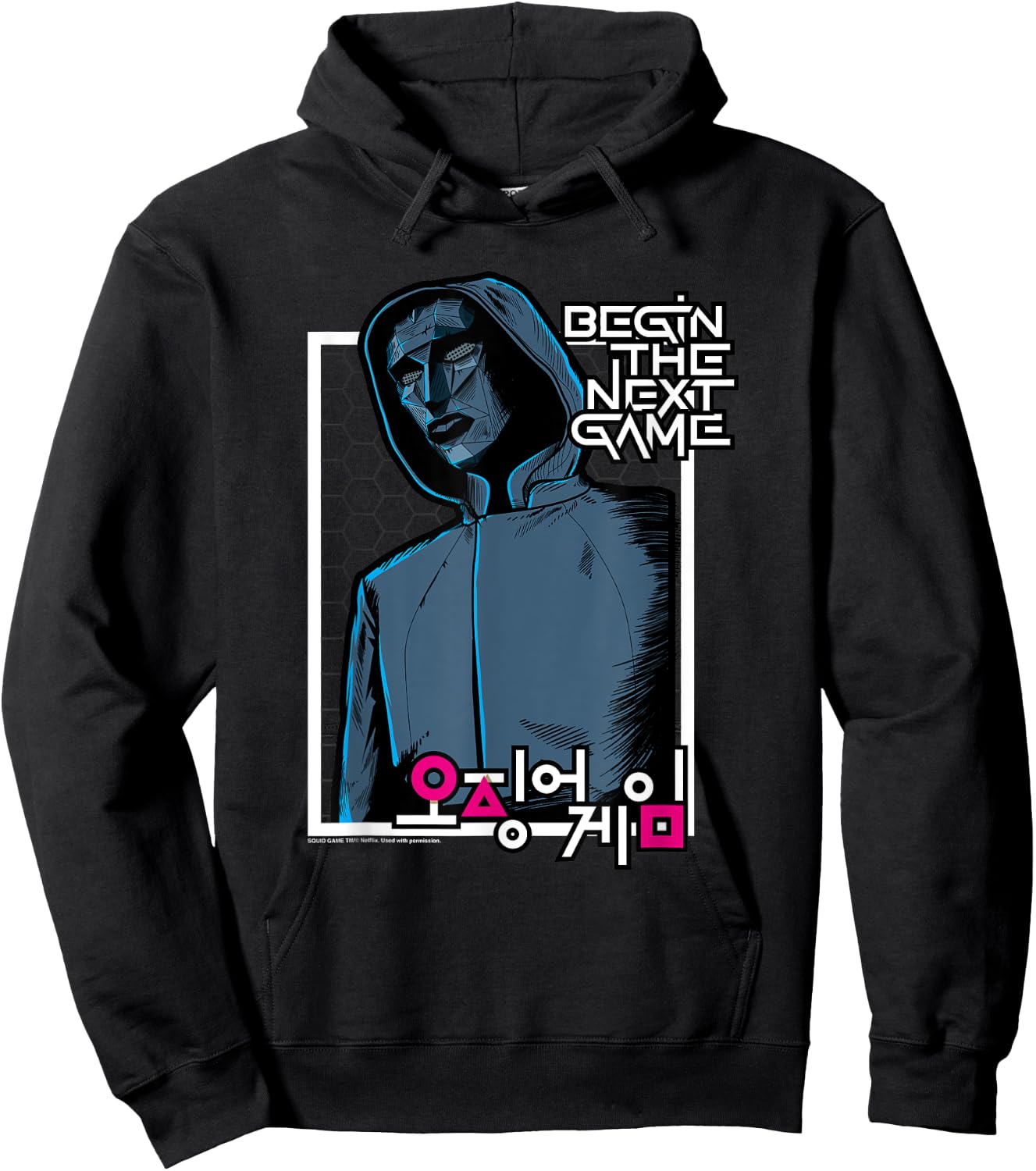 Squid Game Front Man starts next game, Blue, S Hoodie - Hoodie | Black