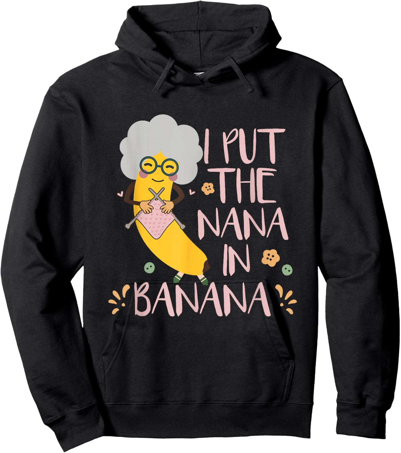 Grandma Nana Banana Hoodie - Hoodie | Black