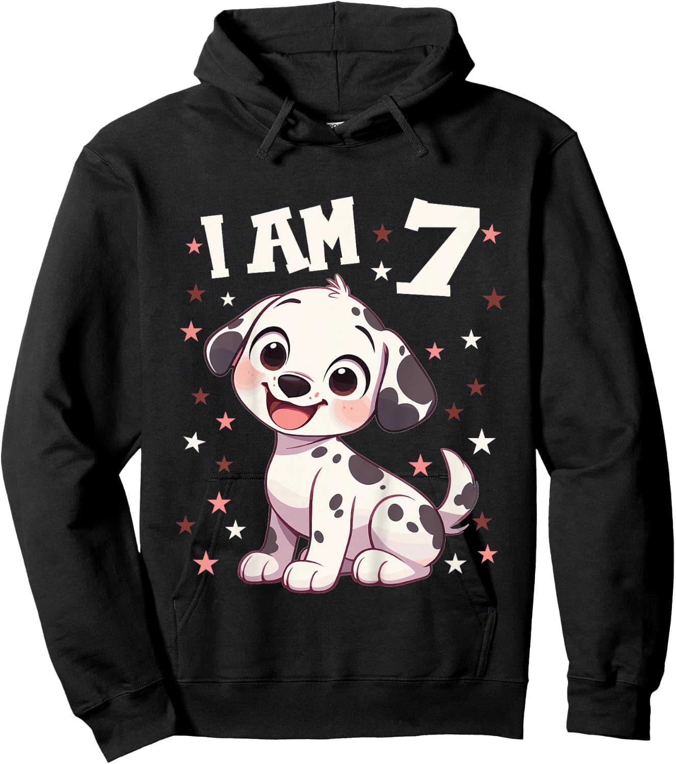 Kids 7 Years old 7th birthday Dalmatian Dogs Dalmatian Dog Hoodie - Hoodie | Black