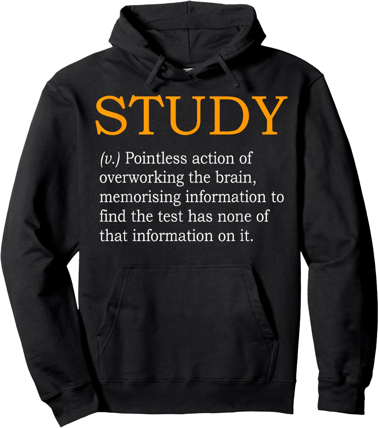 Study Definition Funny Gift College Student Hoodie - Hoodie | Black