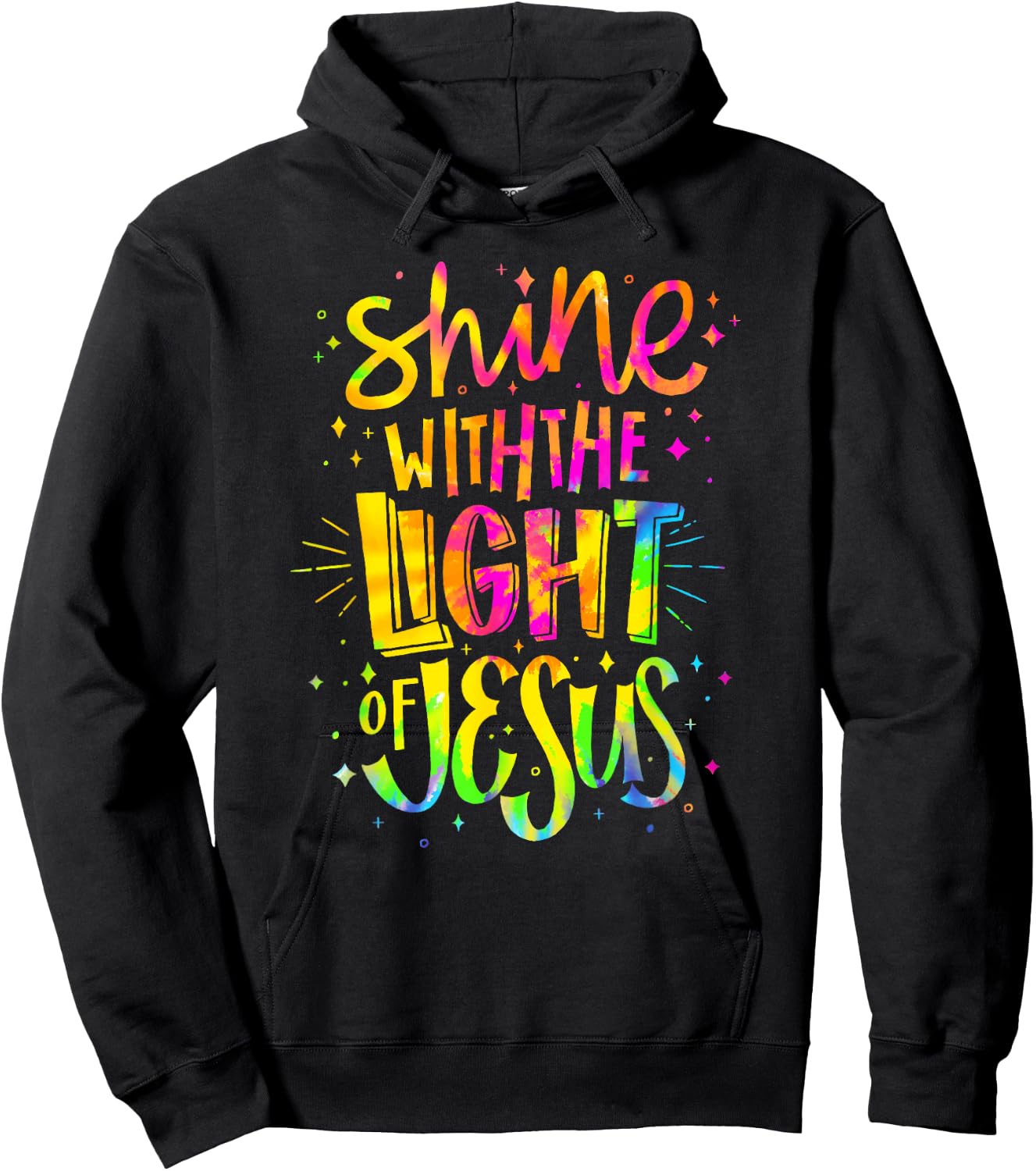 Shine with the Light of Jesus - Proud Christian Faith Quote Hoodie - Hoodie | Black