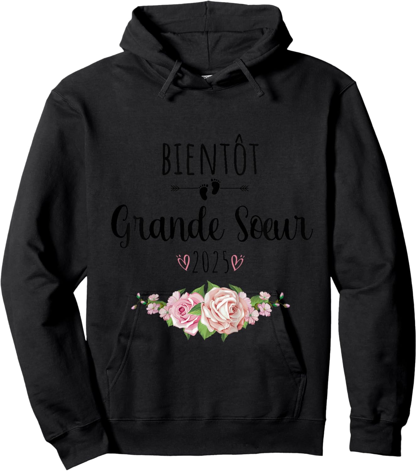 Child Future Big Sister 2025 Soon Big Sister , white, 2 Hoodie - Hoodie | Black