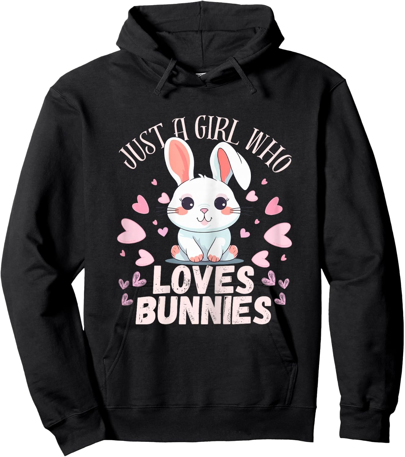 Just A Girl Who Loves Bunnies Rabbit Bunnies Lover Girls Hoodie - Hoodie | Black