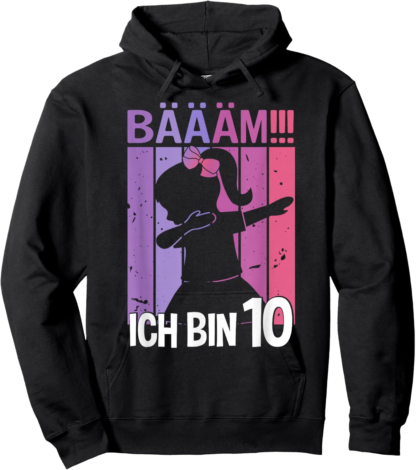 Girls' with German Text "Ich bin 10 Jahre Dab" [German Language], black Hoodie - Hoodie | Black