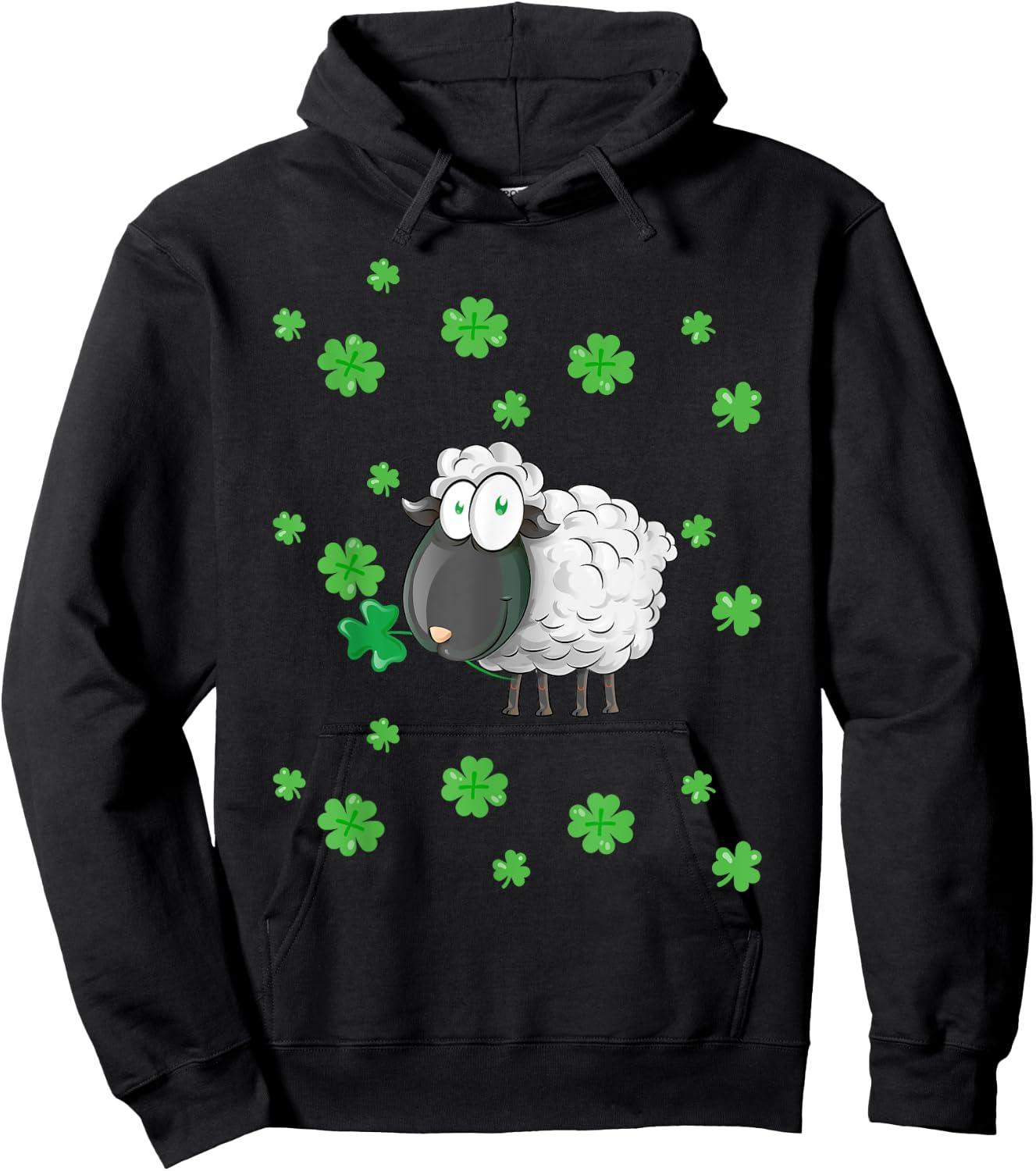 Irish Sheep and Shamrocks Leprechaun Sheep St Patrick's Day Hoodie - Hoodie | Black