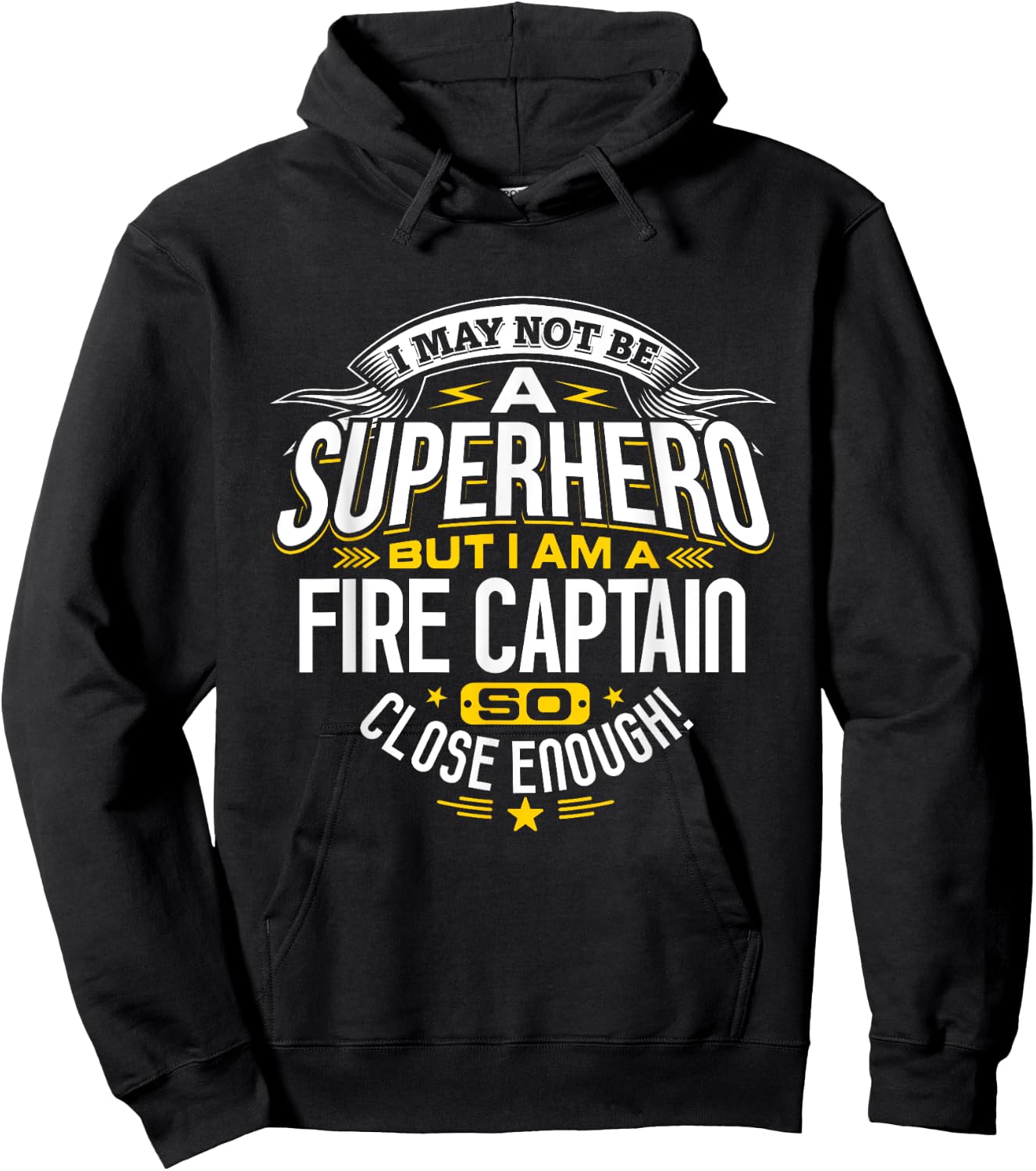 Fire Captain T Shirt Gift Superhero Fireman Hoodie - Hoodie | Black
