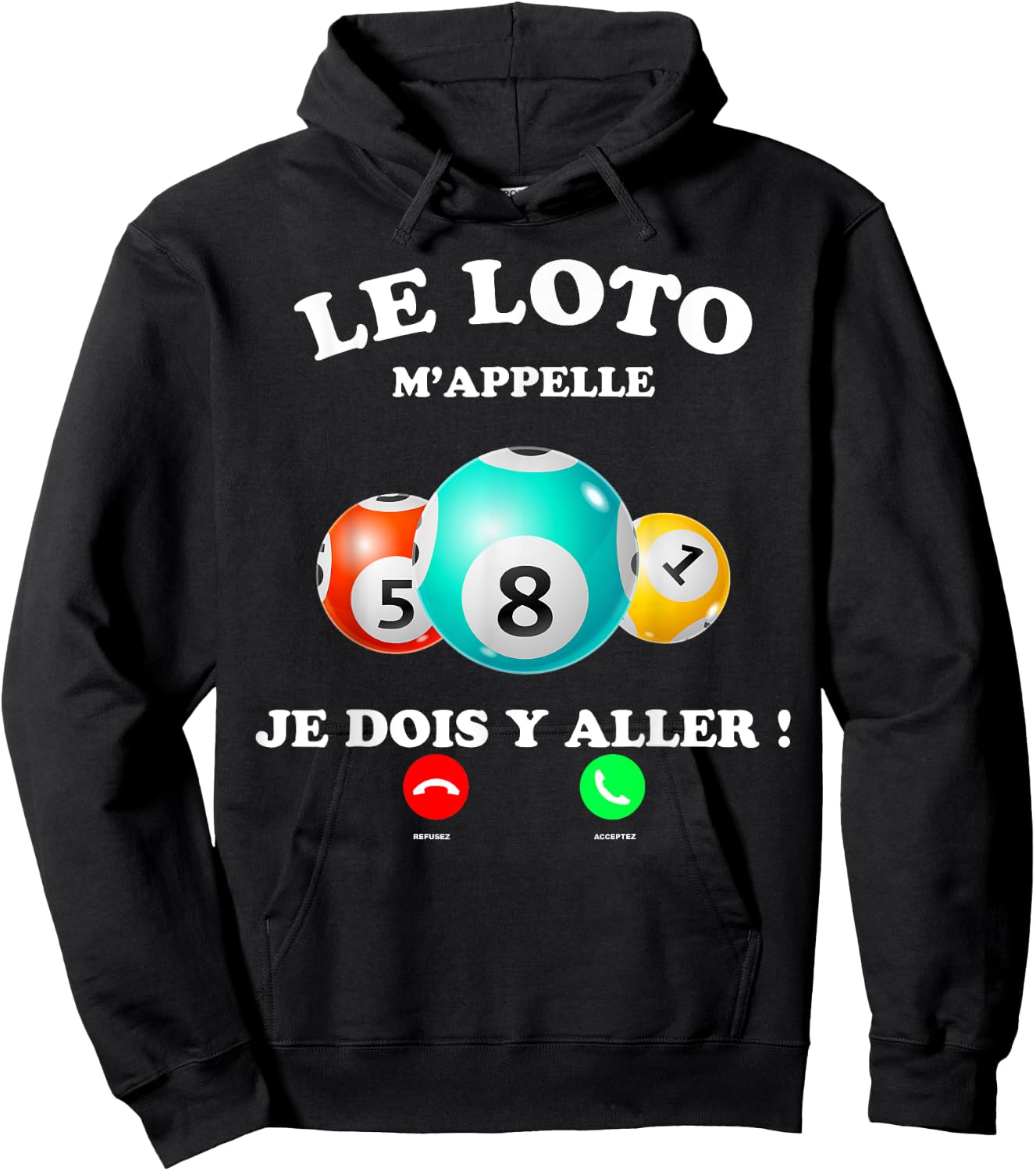 The Loto M'Appelle Je Dois Y Going Humour Games Man Woman , Black, S Hoodie - Hoodie | Black