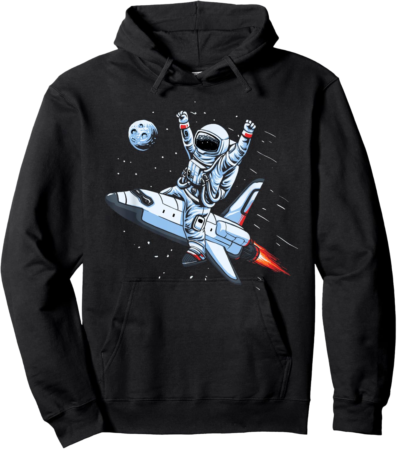 Flying Spaceship Astronaut Space Gift Women Kids Hoodie - Hoodie | Black
