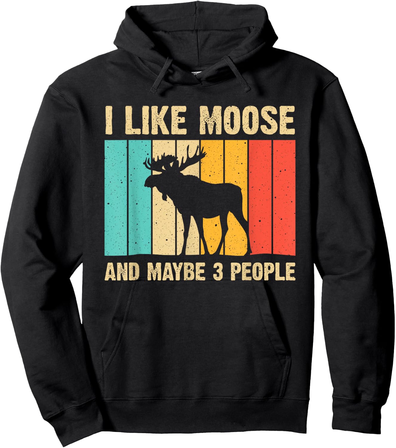 Funny Moose Design For Deer Elk Lover Men Women Boys Girls Hoodie - Hoodie | Black