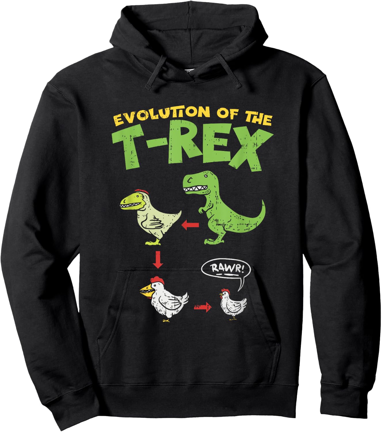 Funny Chick T-Rex Dino Chicken Farmer Gift Hoodie - Hoodie | Black