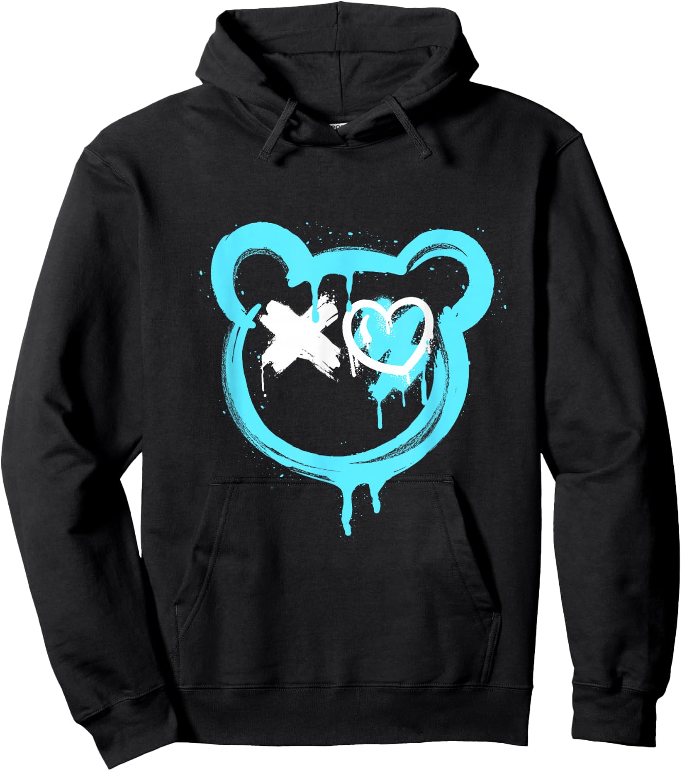 Graffiti Bear Love Punk Spray Paint Art Graffiti Bear Hoodie - Hoodie | Black