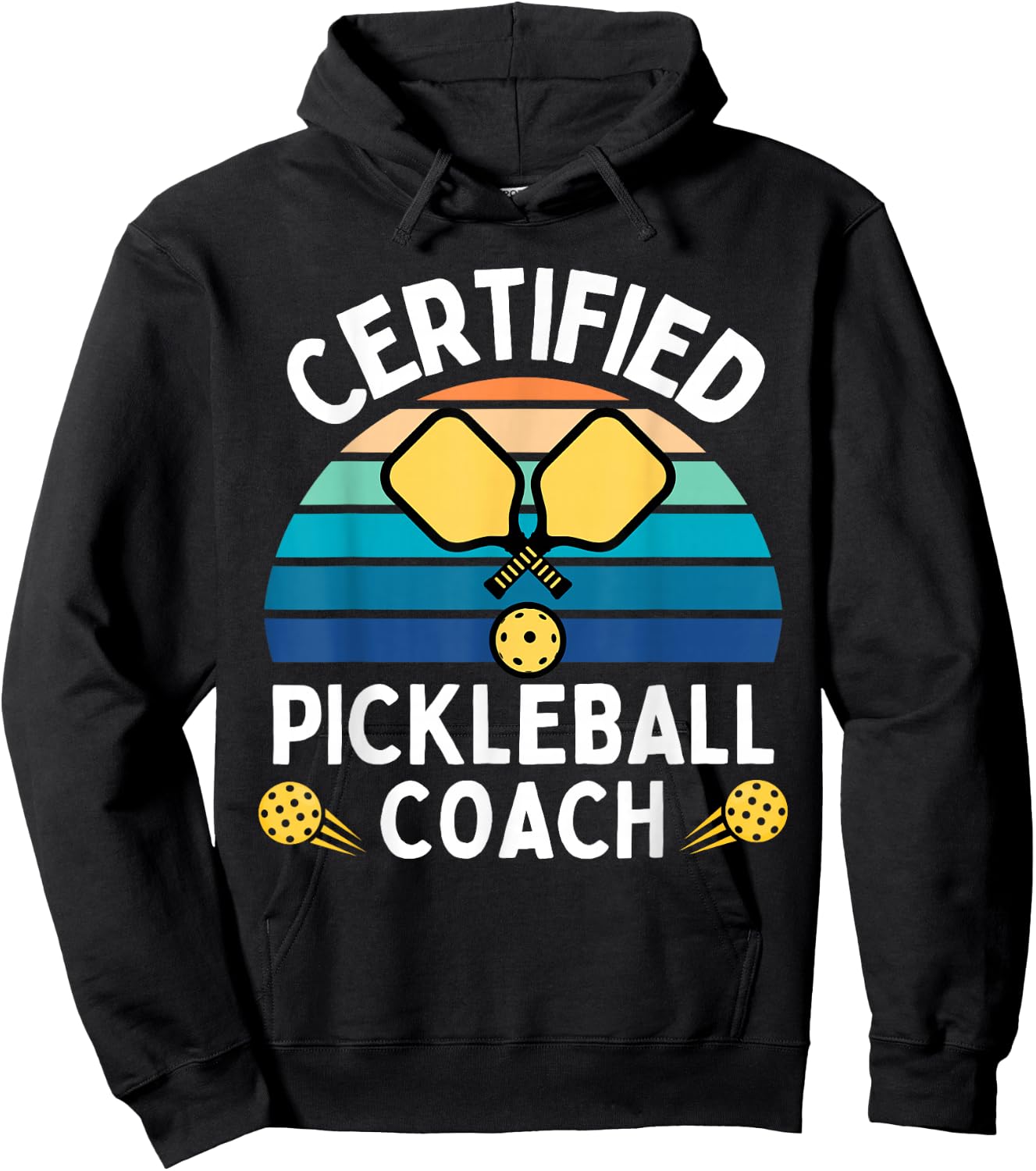 Pickle Ball Coach Gear & Player Funny Pickleball Hoodie - Hoodie | Black