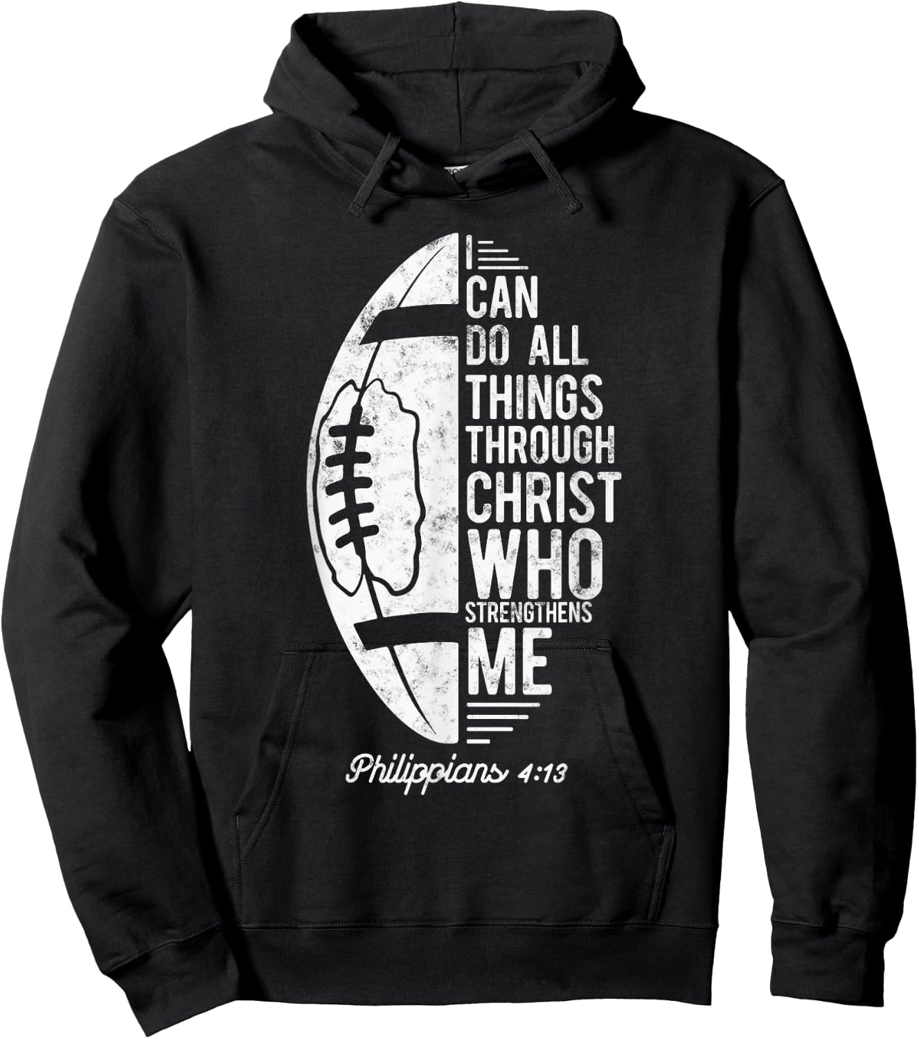Christian Football I Can Do All Things Philippians 4 13 Hoodie - Hoodie | Black
