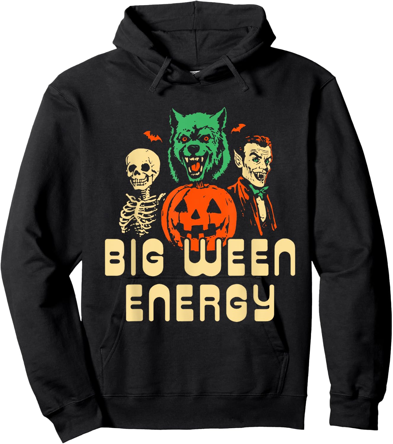 Funny Halloween Big Ween Energy , Women Hoodie - Hoodie | Black