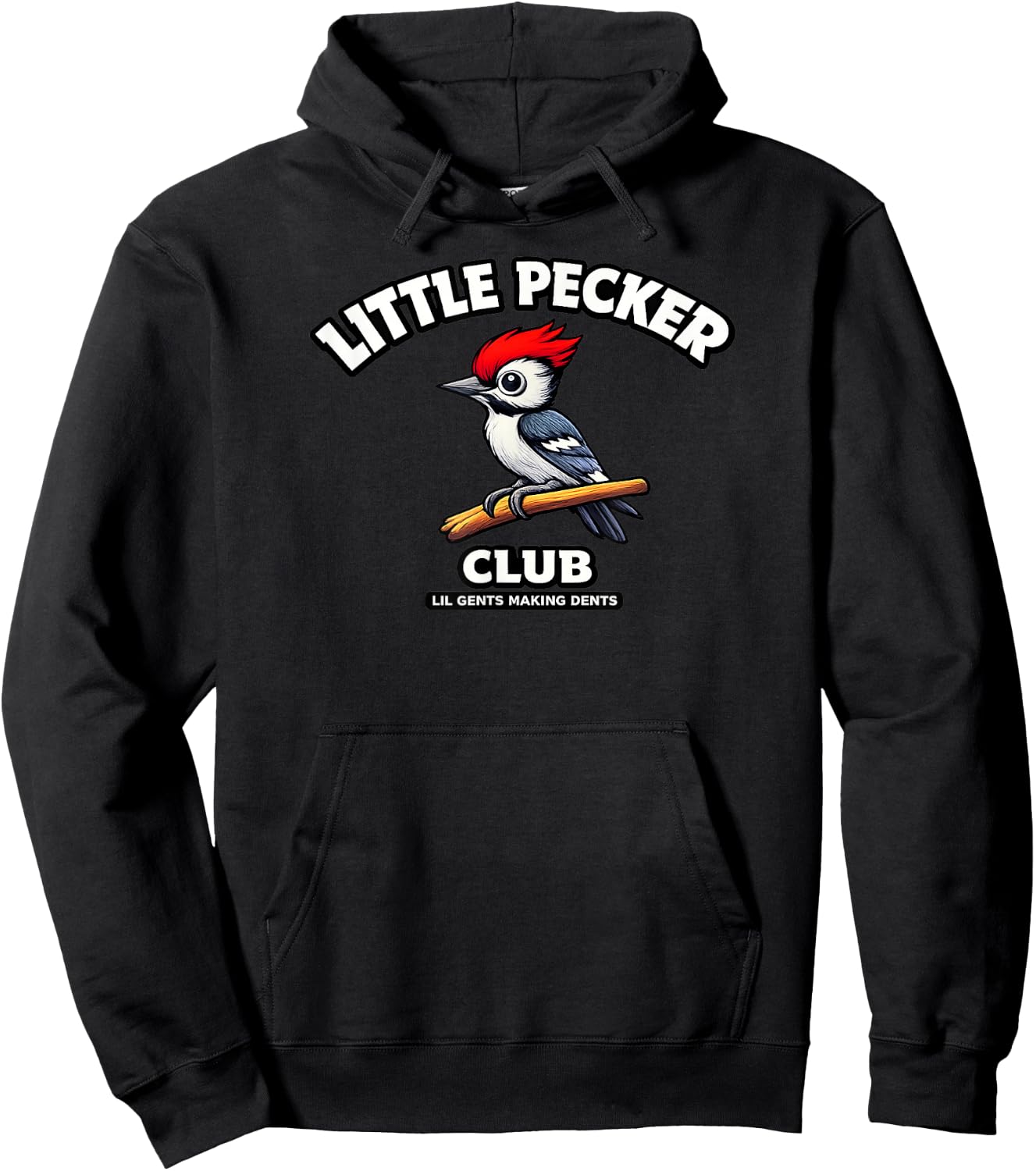 Little Pecker Club Funny Woodpecker Adult Humor Hoodie - Hoodie | Black