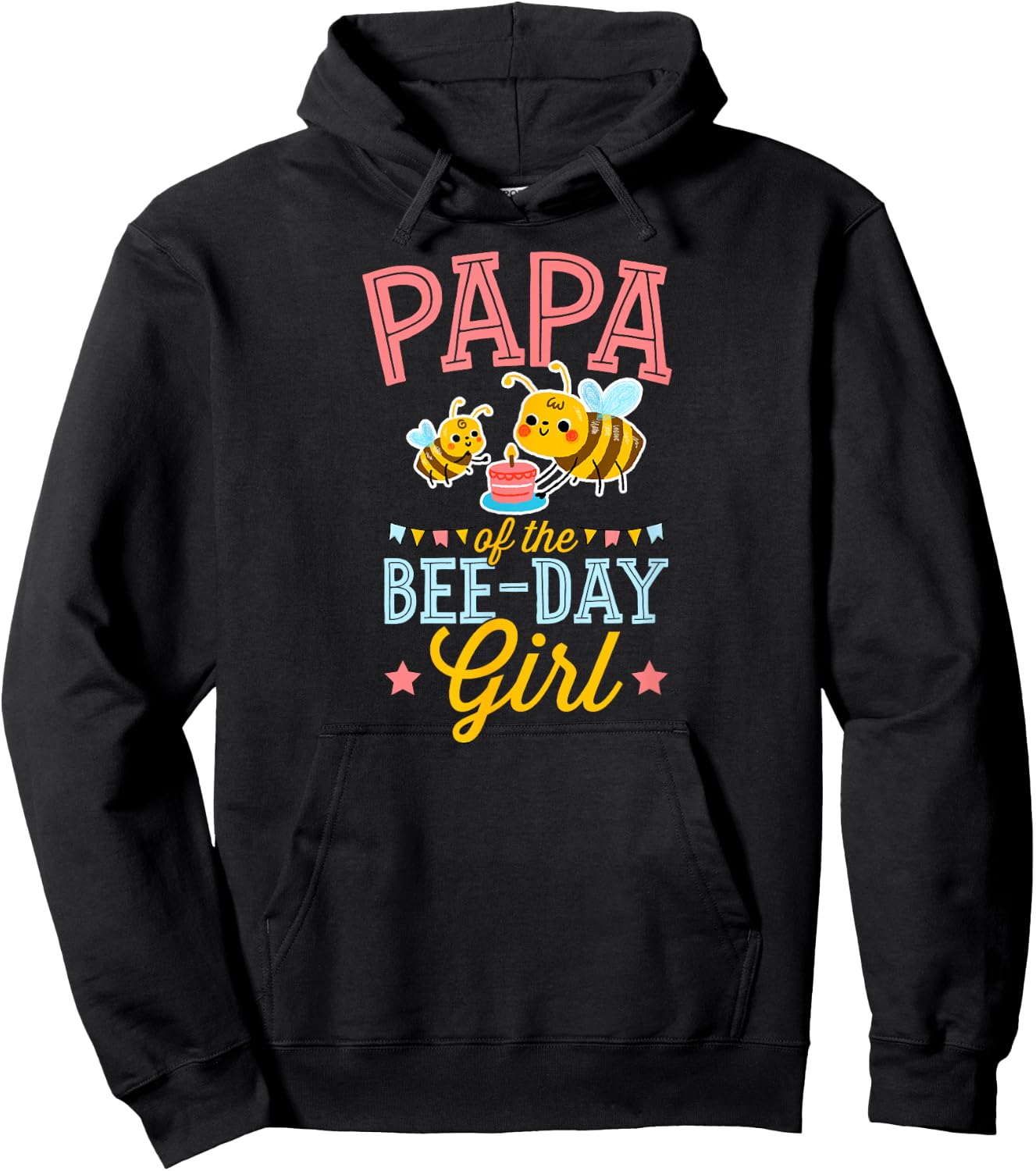 Papa Of The Bee Day Girl Cute Bee Themed Birthday Party Hoodie - Hoodie | Black