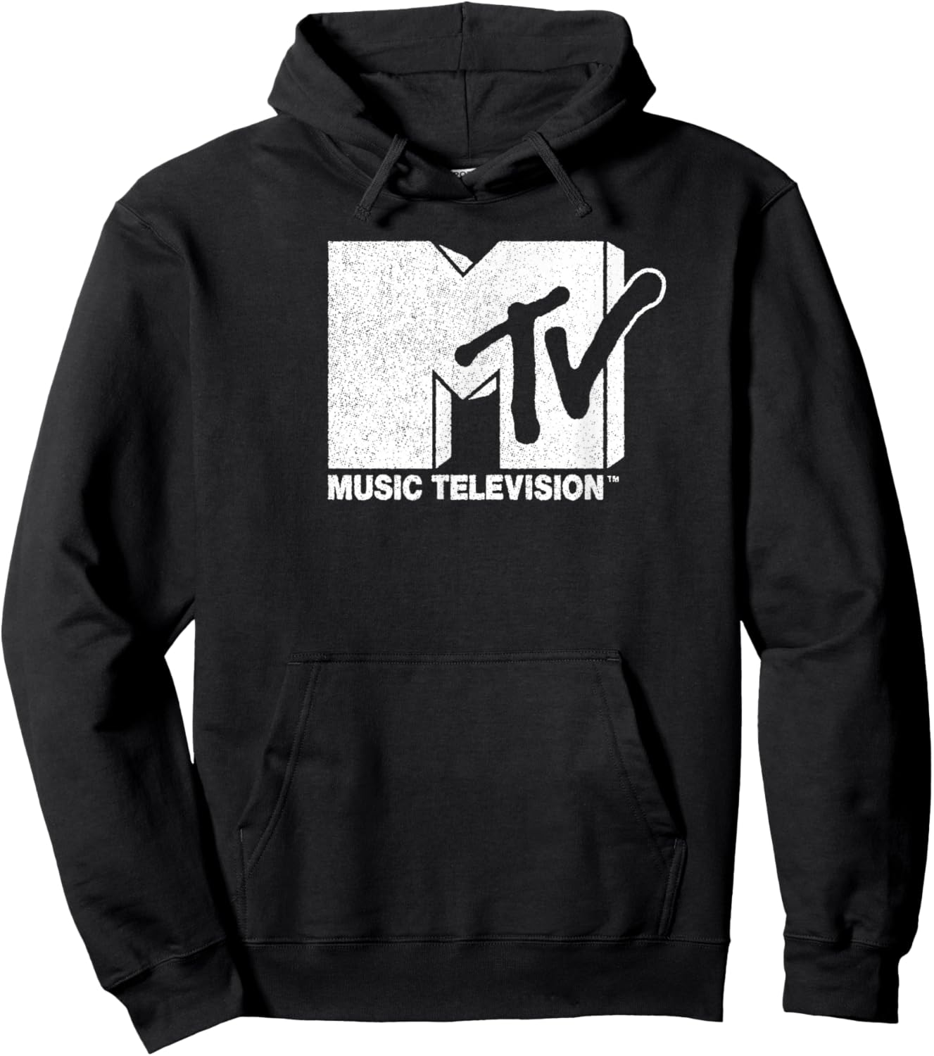 MTV Classic Distressed Logo , black Hoodie - Hoodie | Black