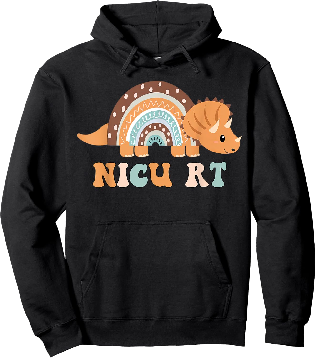 T-rex Dinosaur NICU RT Neonatal Respiratory Therapist , Small, Black Hoodie - Hoodie | Black