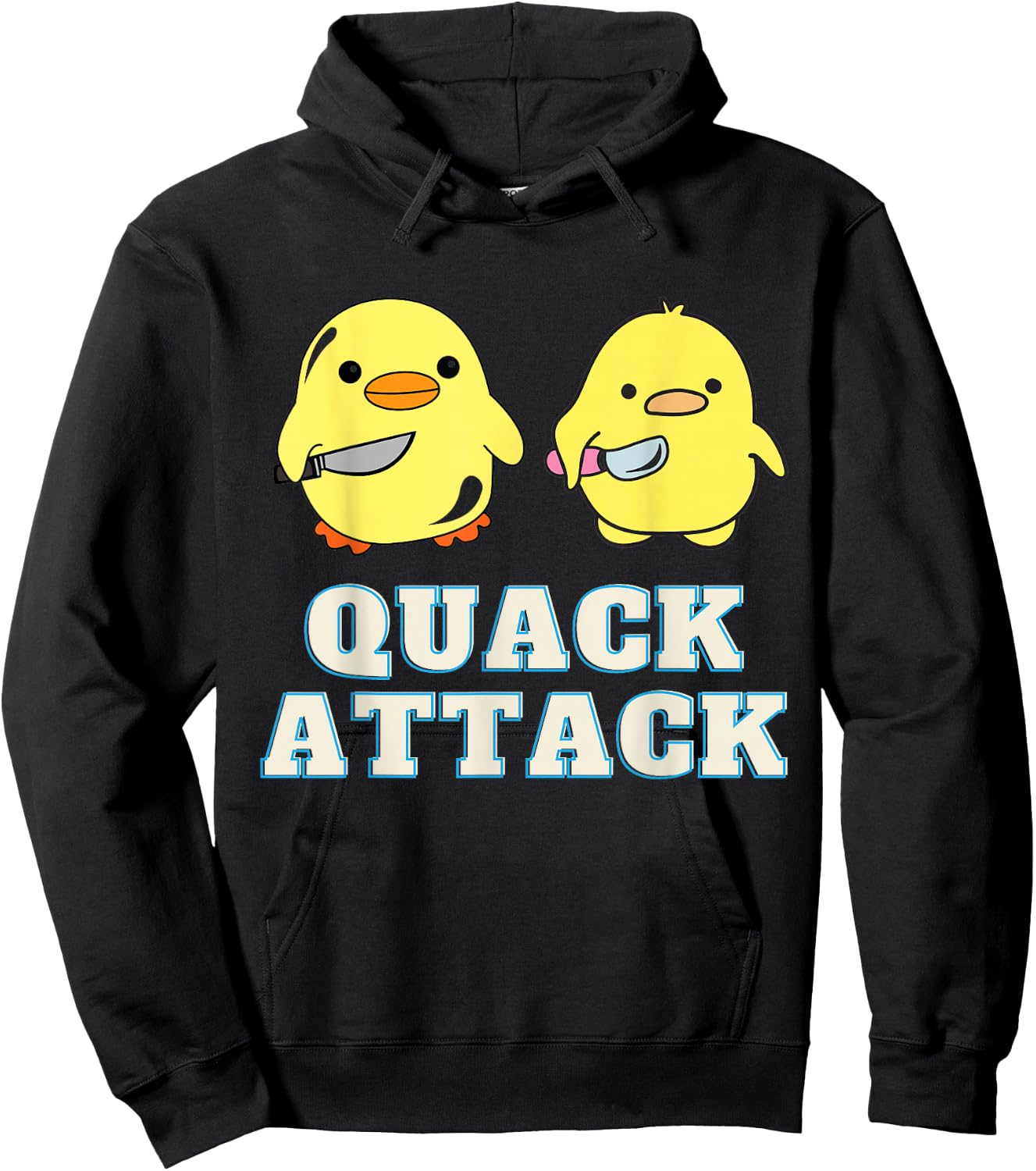 Quack Attack By Angry Green and Yellow Duck Hoodie - Hoodie | Black