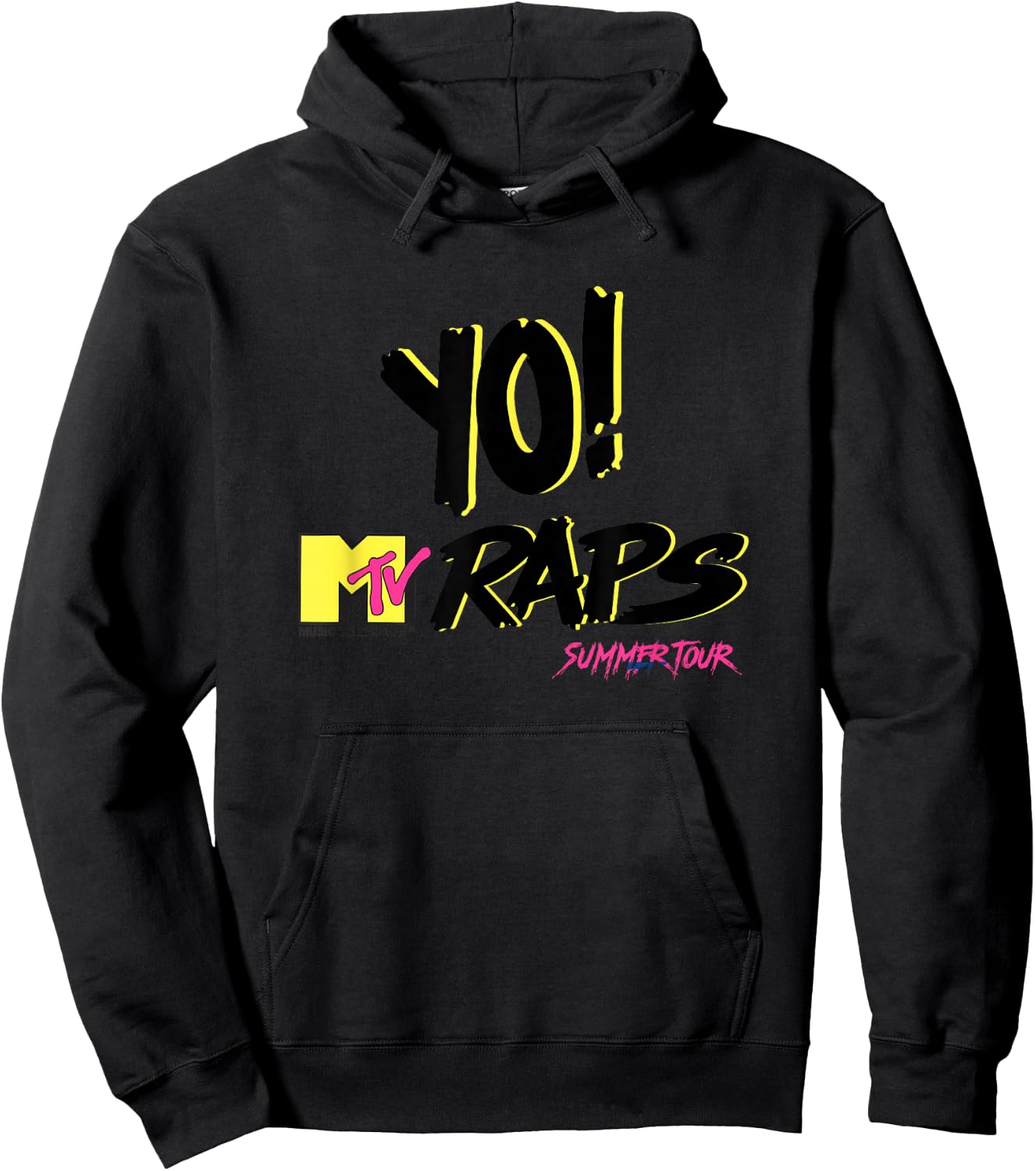 Yo! MTV Raps Summer Tour Neon 90s Hip Hop Hoodie - Hoodie | Black