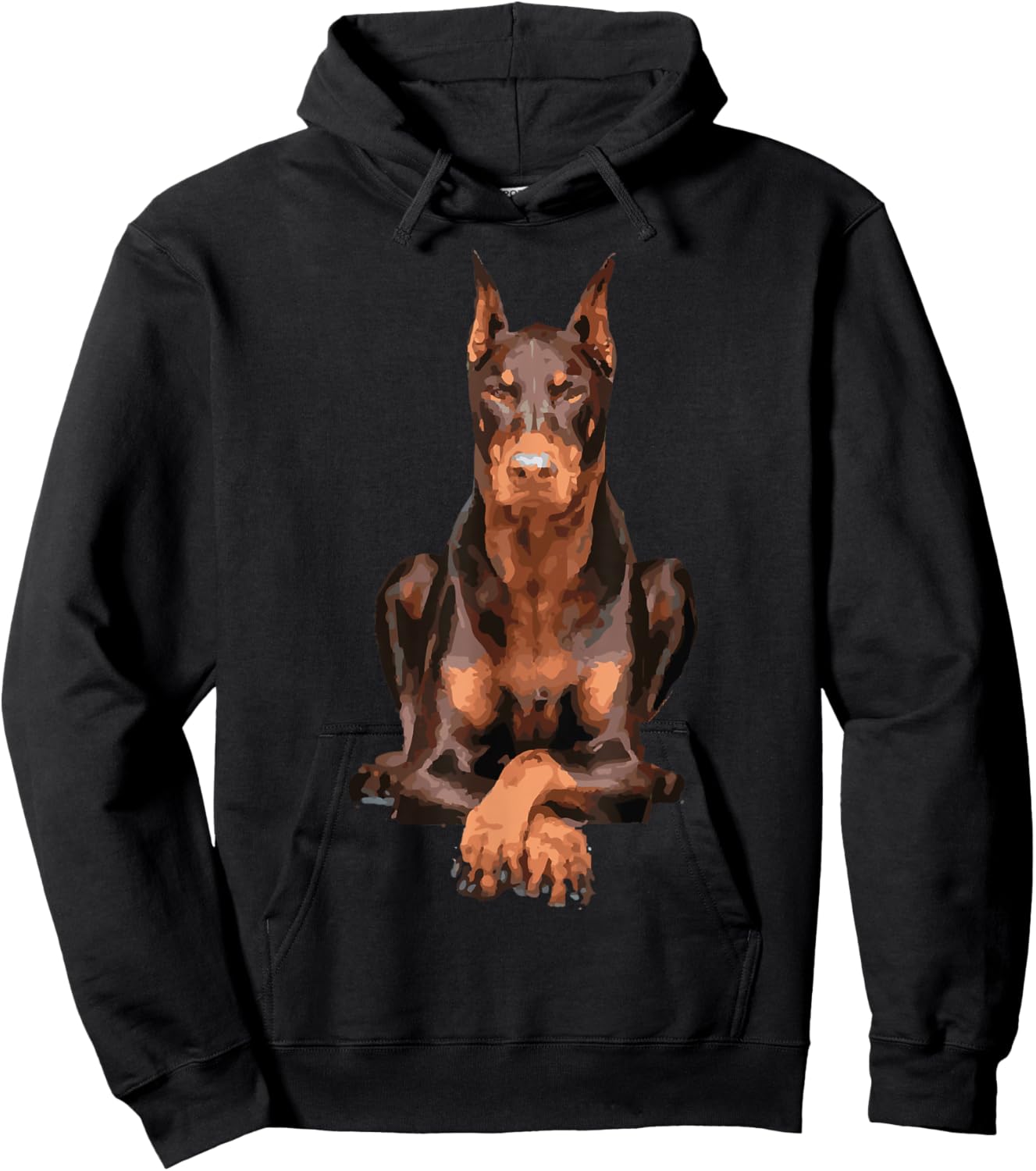 Watercolor Portrait Doberman Pinscher For Dog Owners Hoodie - Hoodie | Black