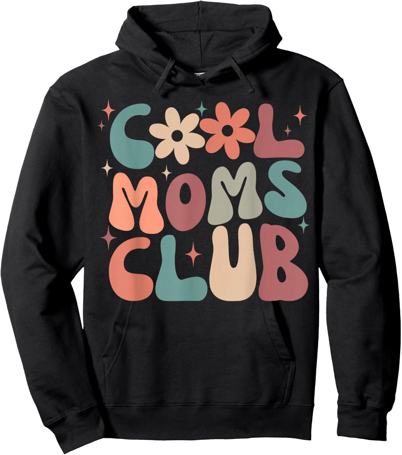 Cool Moms Club Funny Retro Groovy Mama Mommy Women Cool Mom Hoodie - Hoodie | Black