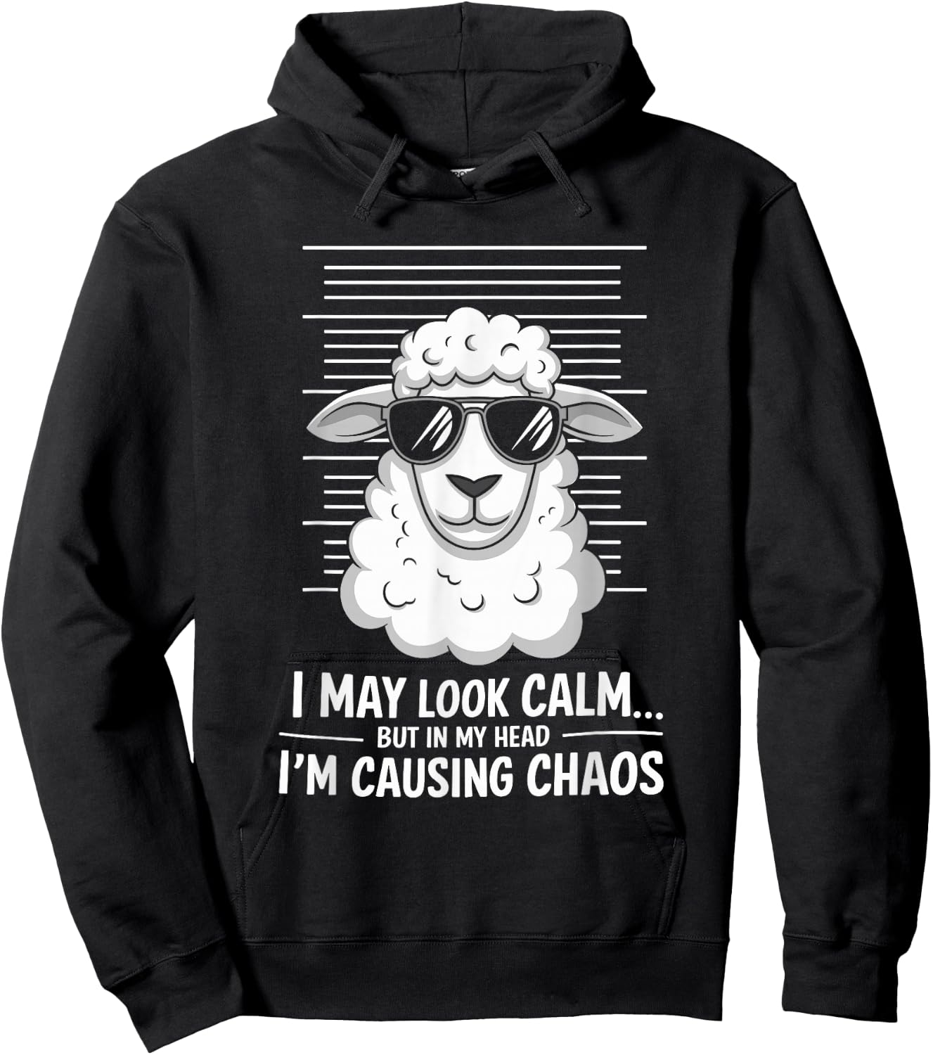 I May Look Calm but in My Head Funny Sheep Hoodie - Hoodie | Black