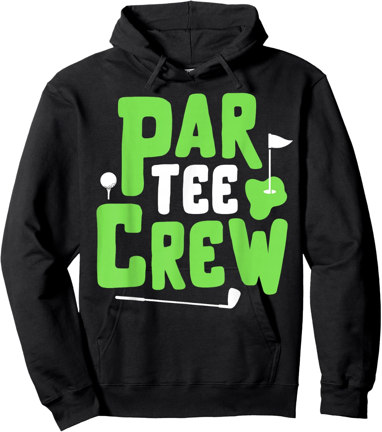 Par Crew Funny Golf Lover Putter Golfing Golfer Boy Girl Hoodie - Hoodie | Black