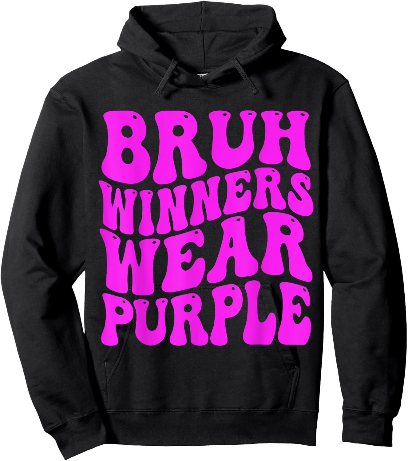 Bruh Winners Wear Purple Team Sports Spirit Week Groovy Hoodie - Hoodie | Black