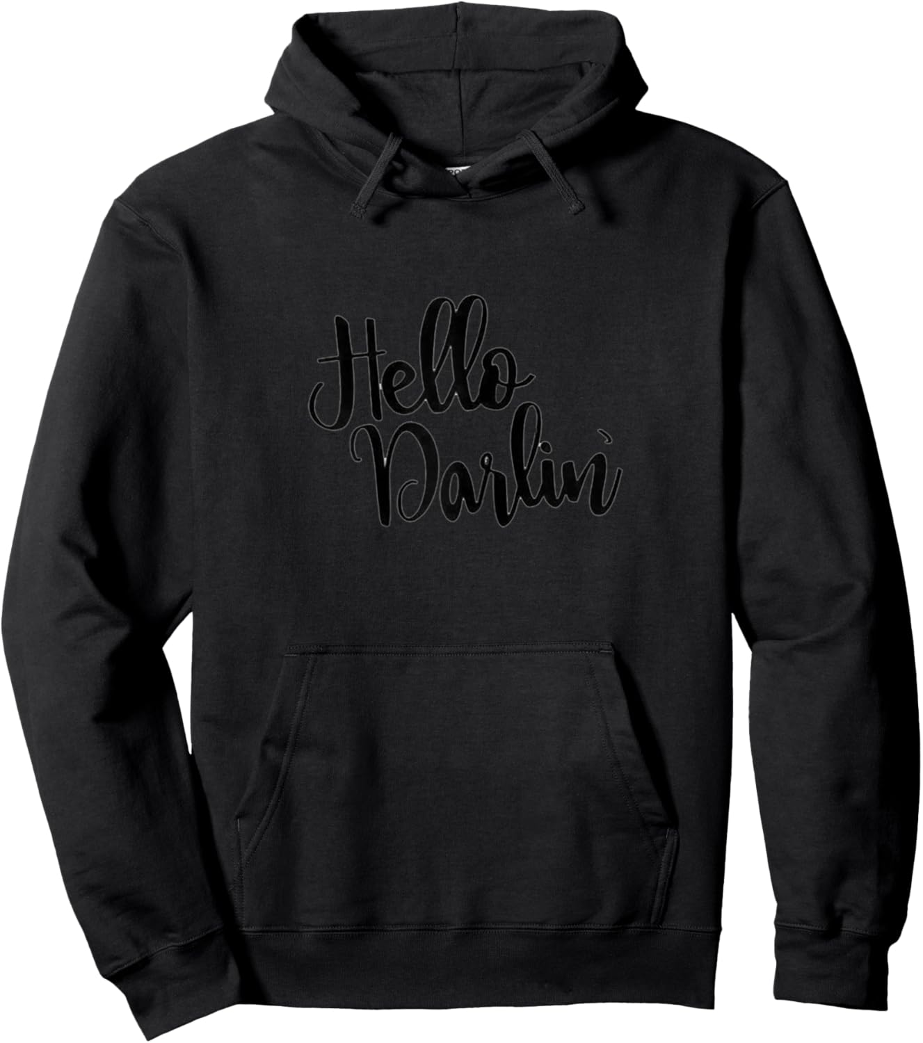 Hello Darlin' Classy Country Girl Script Font Shirt Hoodie - Hoodie | Black