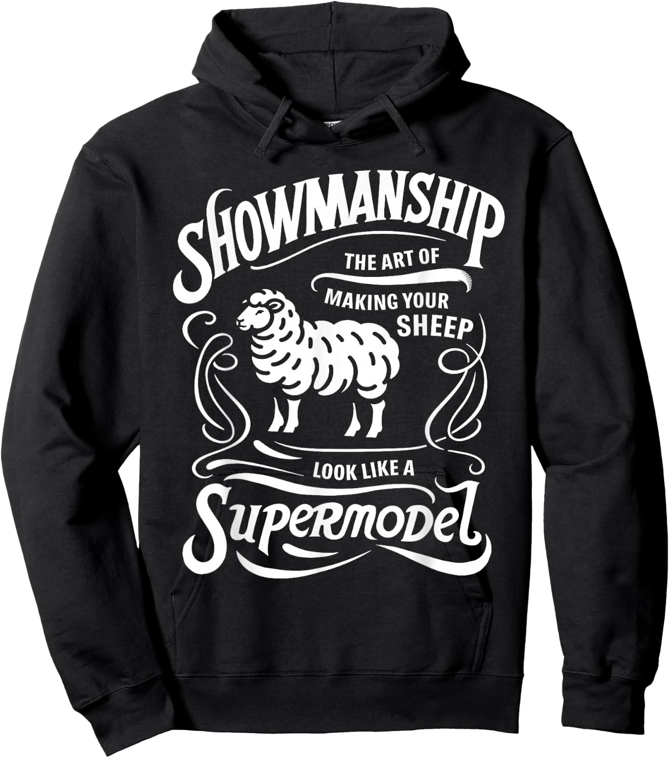 Showmanship Definition Fair Animal Show Sheep Livestock Show Hoodie - Hoodie | Black