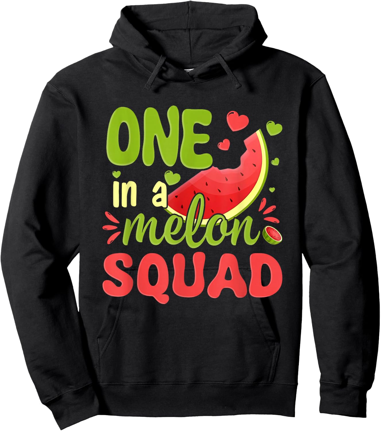 One in a Melon Squad 1st Birthday Party Family Matching Hoodie - Hoodie | Black