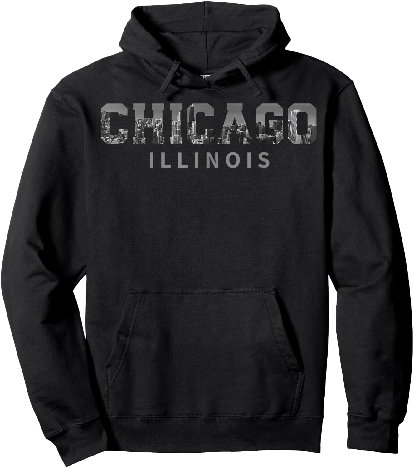 Vintage Souvenir Chicago Illinois Windy City Iconic Skyline , Black, S Hoodie - Hoodie | Black