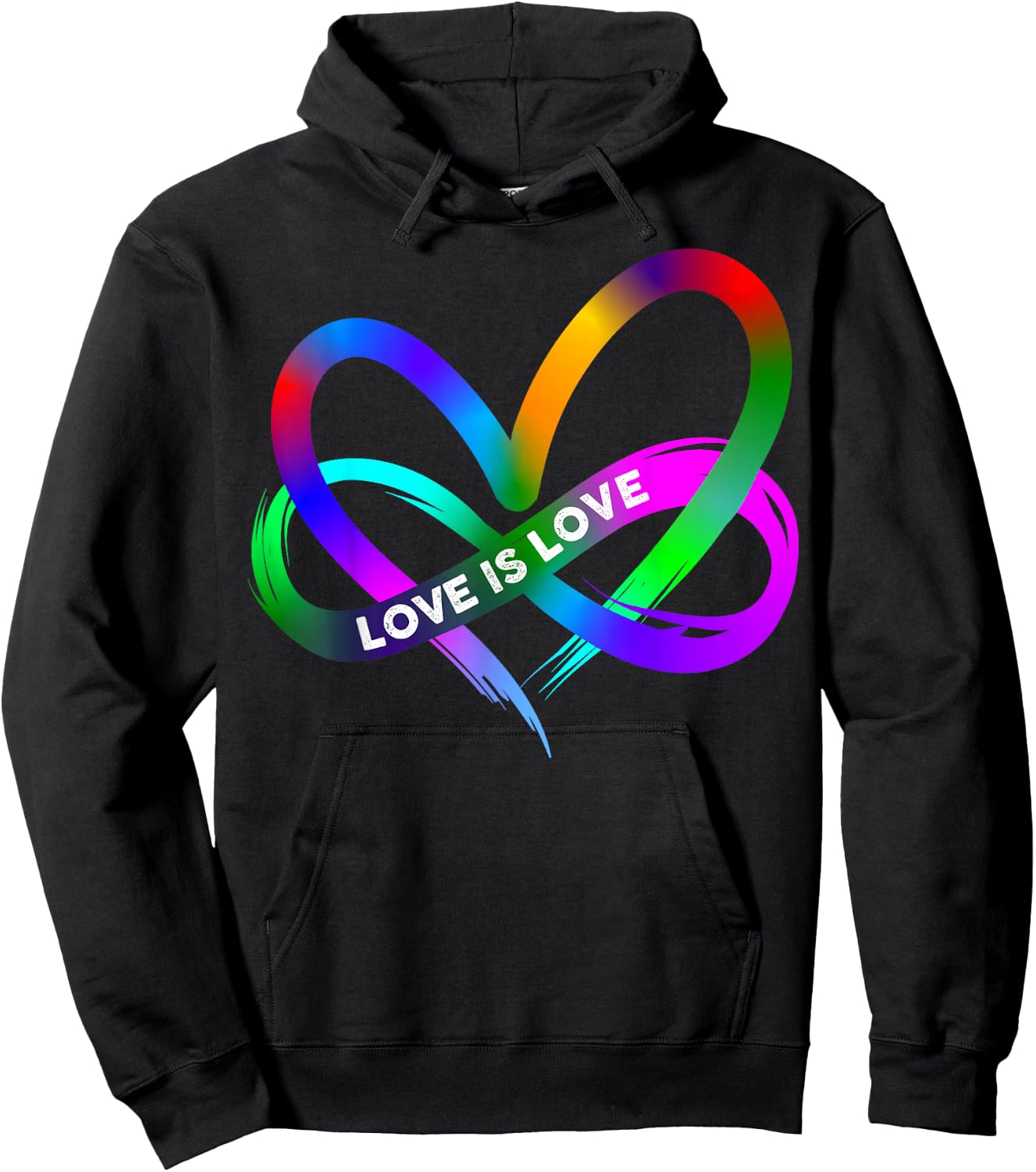 Pride Monat LGBT Straight Heart with Love Is Love , black Hoodie - Hoodie | Black