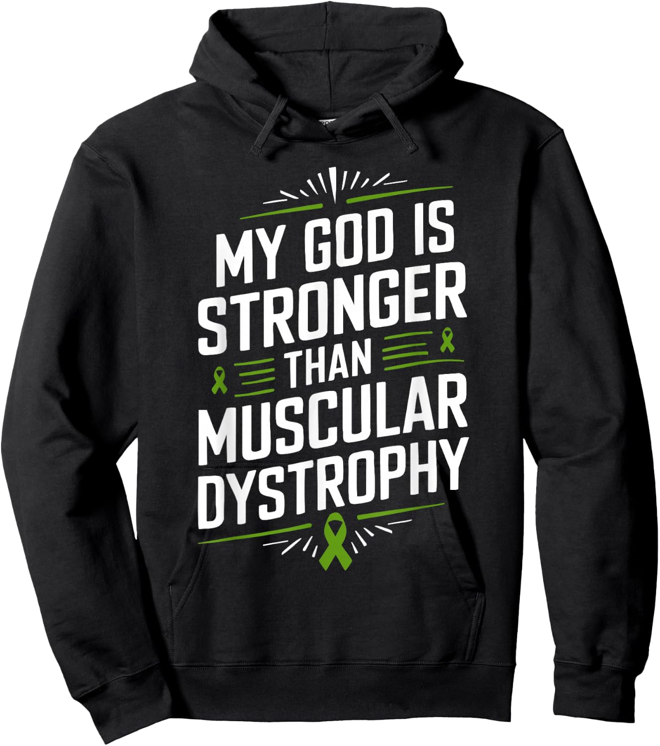 My God Is Stronger Than Muscular Dystrophy Hoodie - Hoodie | Black