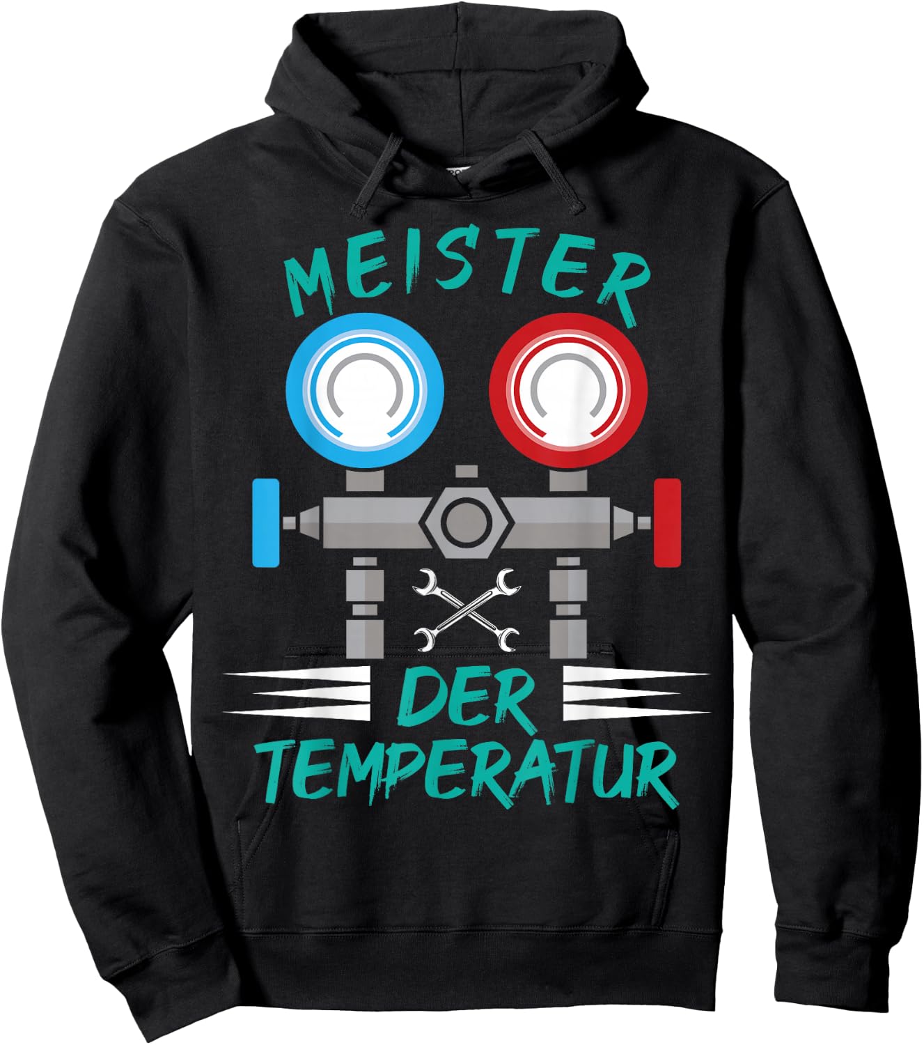 Kältetechniker Klimatechniker Kältetechnikmeister Meister der Temperatur , Herren, Schwarz, S, Kurzarm, , Sommer, Herbst Hoodie - Hoodie | Black