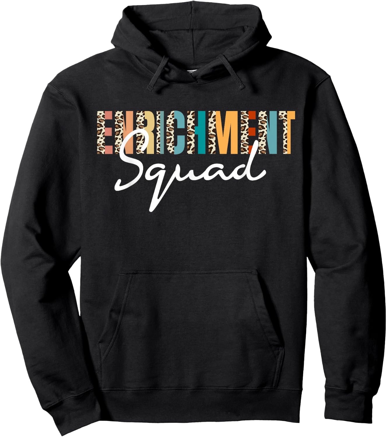 Enrichment Squad Leopard Pattern Recreation Specialist Hoodie - Hoodie | Black