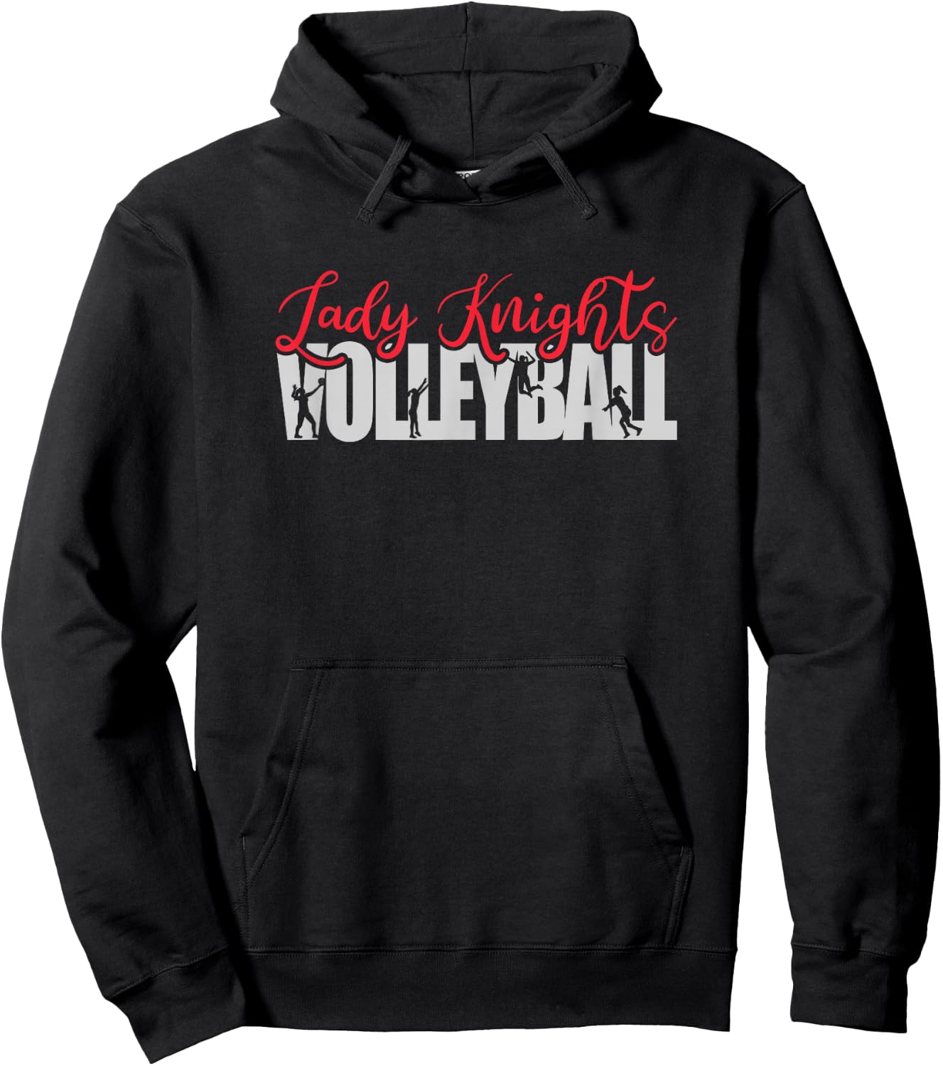 Lady Knights Volleyball Team Mascot Spirit Wear Hoodie - Hoodie | Black