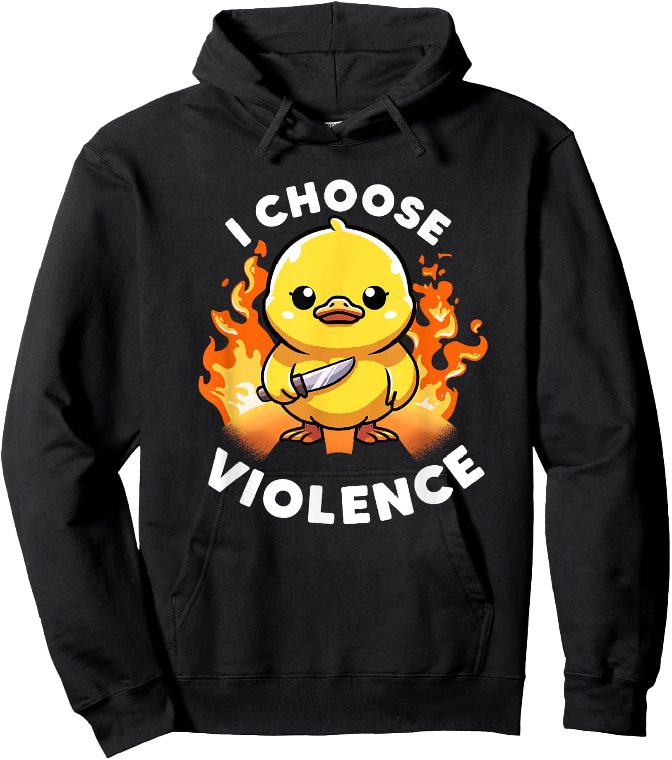 I Choose Violence Today Duck Irony And Sarcasm Funny Duck Hoodie - Hoodie | Black