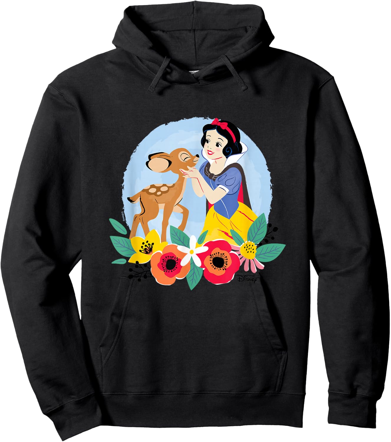 Disney Princess - Floral Snow White Deer Hoodie - Hoodie | Black